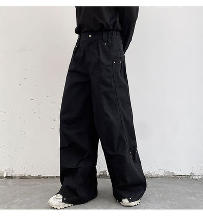 Pantalones Anchos Plisados Hombre - Corte Relajado Oscuro - Image 29