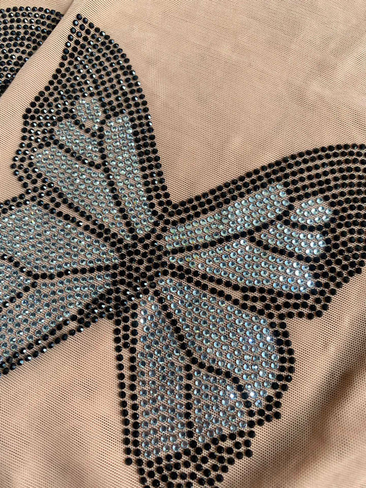 Playera con Mariposas de Diamantes y Malla Doble Capa - Image 18