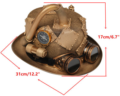 Sombrero Steampunk con Gafas y Brújula Gótica - Image 6