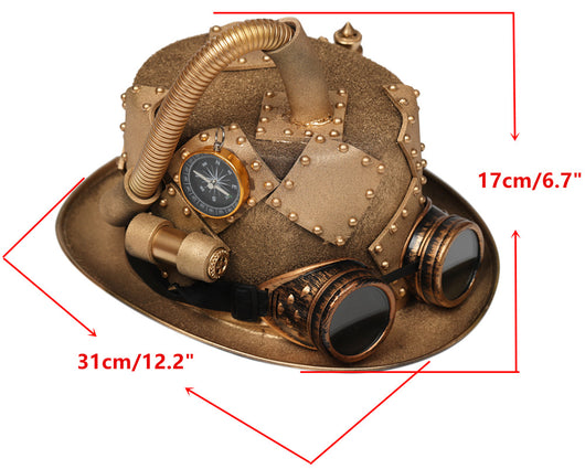 Sombrero Steampunk con Gafas y Brújula Gótica - Image 6