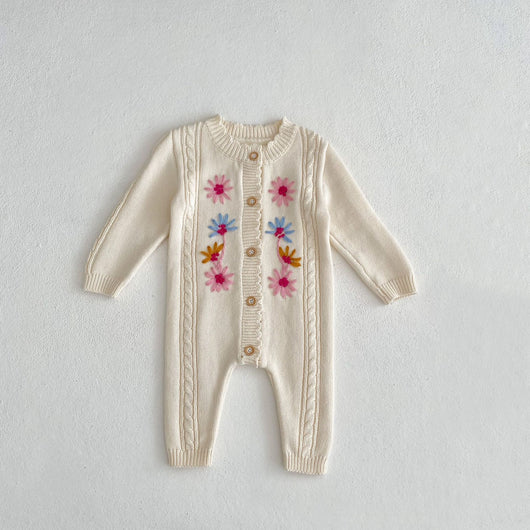 Pelele Tejido Artesanal con Bordados para Bebé Niña - Image 29