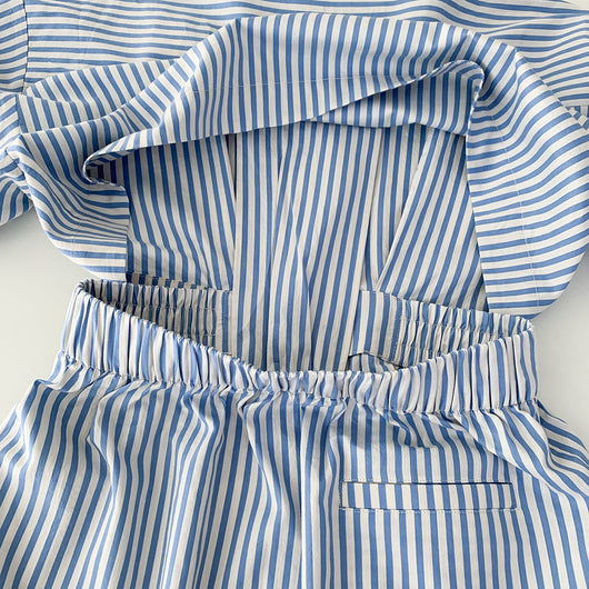 Vestido Camisero Retro Marinero con Cuello V y Rayas Desestructuradas - Image 12