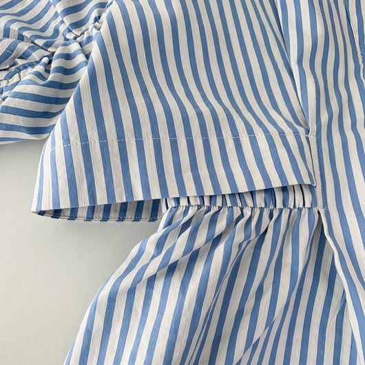 Vestido Camisero Retro Marinero con Cuello V y Rayas Desestructuradas - Image 20