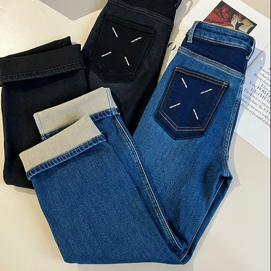 Jeans Vintage Artesanales con Bordado y Lavado Cálido - Image 14