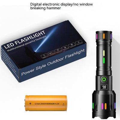Linterna LED Potente con Zoom, Carga USB Type-C y Pantalla Digital - Image 14