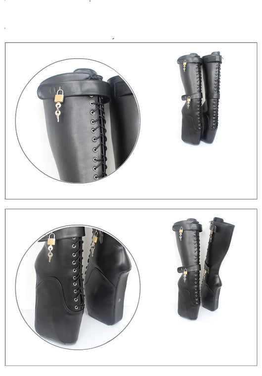 Bota Elástica Ajustada Talla Grande con Tacón Alto y Amarre - Image 9