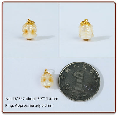 Dije Cráneo Pájaro Dapeng en Oro 18K con Incrustación de Perla - Image 6