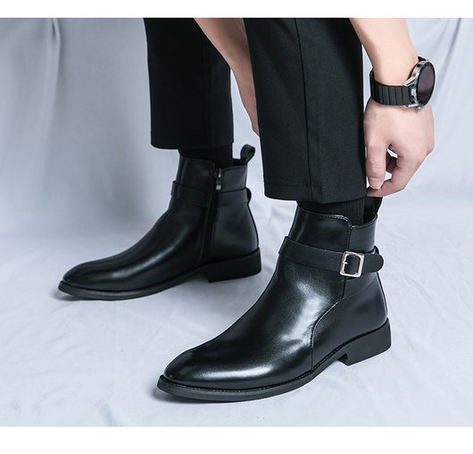 Botas Martin de Cuero Estilo Británico con Cierre Lateral para Hombre - Image 18