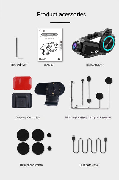 Sistema de Intercomunicador Bluetooth para Casco de Moto con Grabadora R3 - Image 32