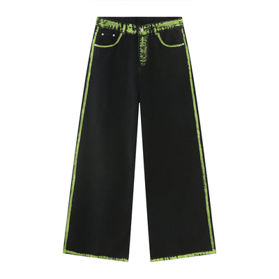 Jeans de Patchwork con Contraste de Colores y Detalles Graffiti Pintados a Mano - Image 15