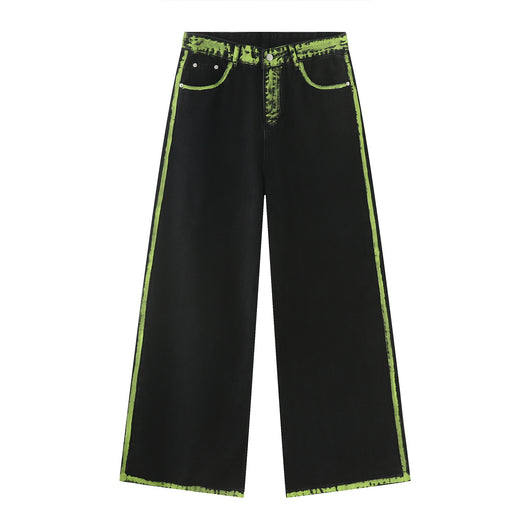 Jeans de Patchwork con Contraste de Colores y Detalles Graffiti Pintados a Mano - Image 15