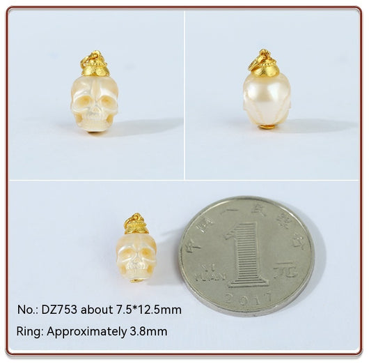 Dije Cráneo Pájaro Dapeng en Oro 18K con Incrustación de Perla - Image 12