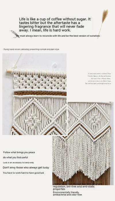 Tapiz Tejido a Mano con Borlas de Algodón para Pared - Image 17