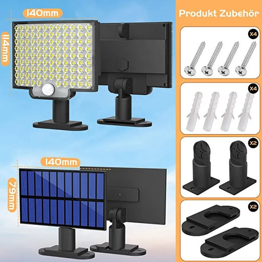 Lámpara Solar de Pared 106 LED - Iluminación Inteligente para Exteriores - Image 15