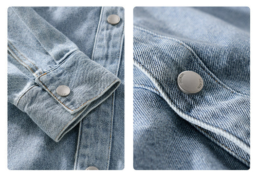 Camisa Denim Retro de Manga Larga para Hombre - Image 9