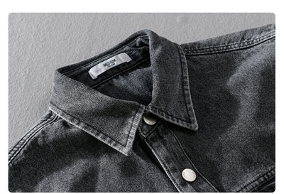 Camisa Denim Retro de Manga Larga para Hombre - Image 12