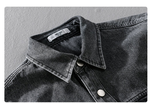 Camisa Denim Retro de Manga Larga para Hombre - Image 12
