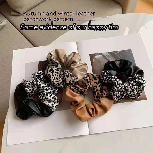 Pulsera Elástica de Cuero Estampado Leopardo con Bloques de Color - Image 13