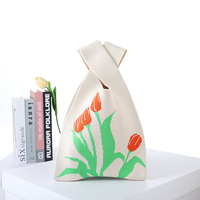Bolsa de Compras Tejida a Cuadros con Rayas en Contraste - Image 39