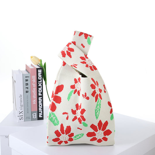 Bolsa de Compras Tejida a Cuadros con Rayas en Contraste - Image 40