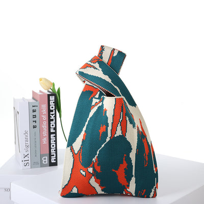 Bolsa de Compras Tejida a Cuadros con Rayas en Contraste - Image 49