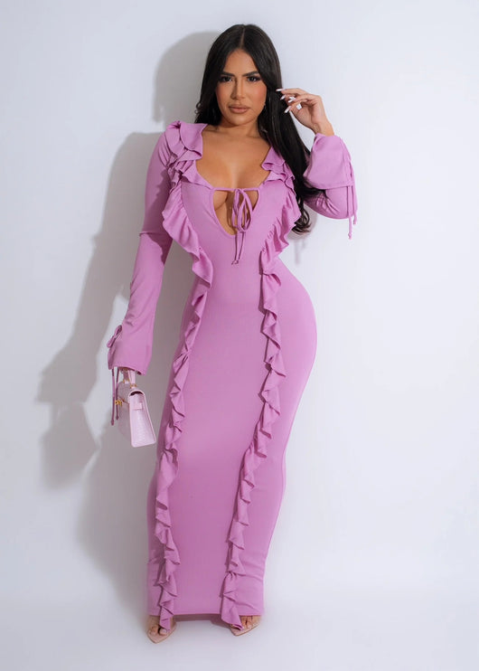 Vestido Liso Anudado con Dobladillo Selvaje - Image 7