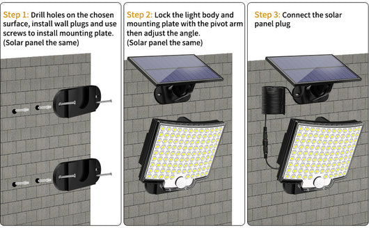 Lámpara Solar de Pared 106 LED - Iluminación Exterior Inteligente - Image 7
