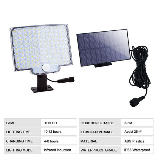Lámpara Solar de Pared 106 LED - Iluminación Exterior Inteligente - Image 9
