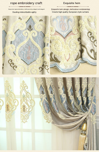 Cortinas de Malla Bordada Europea para Sala y Dormitorio - Image 18