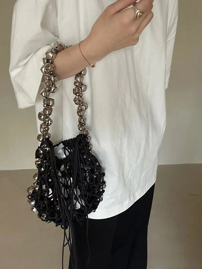 Bolso Bandolera Retro Plateado Oscuro con Diseño Minimalista - Image 12