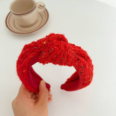 Diadema Navideña Roja con Nudo Central y Ala Ancha - Image 18