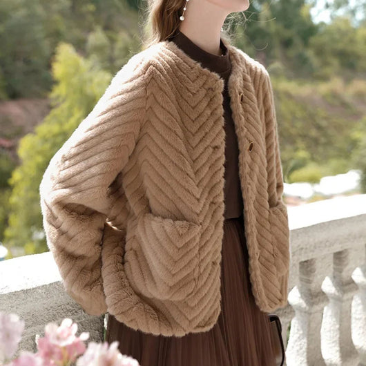 Abrigo Peludo Casual para Mujer - Otoño e Invierno - Image 9