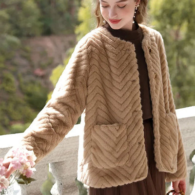 Abrigo Peludo Casual para Mujer - Otoño e Invierno - Image 10