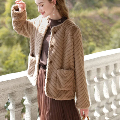 Abrigo Peludo Casual para Mujer - Otoño e Invierno - Image 12