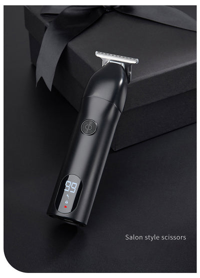 Professional electric hair clipper with a colorful graffiti design, digital display, and a set of guide combs. - Image 22
