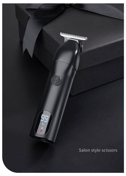Professional electric hair clipper with a colorful graffiti design, digital display, and a set of guide combs. - Image 22