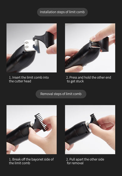 Professional electric hair clipper with a colorful graffiti design, digital display, and a set of guide combs. - Image 26