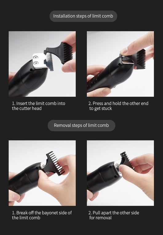 Professional electric hair clipper with a colorful graffiti design, digital display, and a set of guide combs. - Image 26