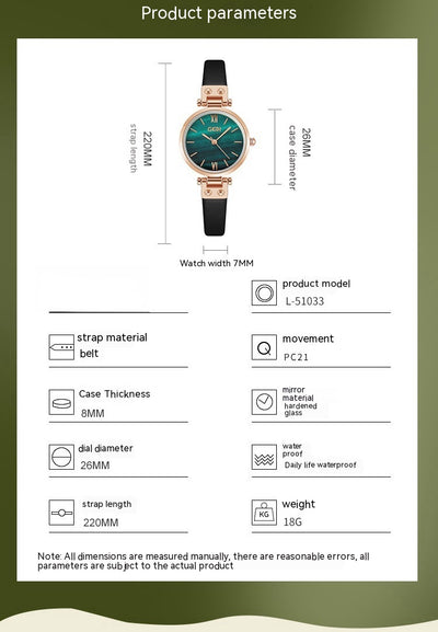 Reloj de Pulsera Artístico para Mujer - Diseño Elegante con Esfera Pequeña y Resistencia al Agua - Image 26