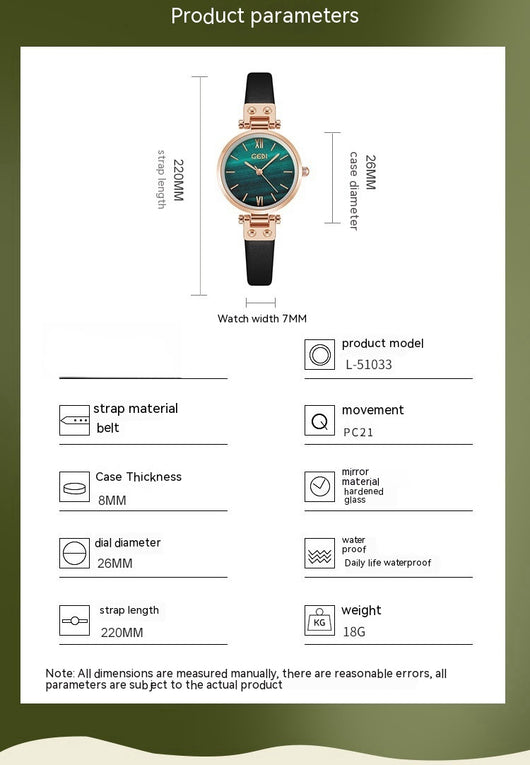 Reloj de Pulsera Artístico para Mujer - Diseño Elegante con Esfera Pequeña y Resistencia al Agua - Image 26