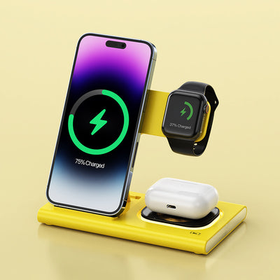 Cargador Inalámbrico 3 en 1 de 15W con Luz Nocturna y Soporte para Apple Watch - Image 20