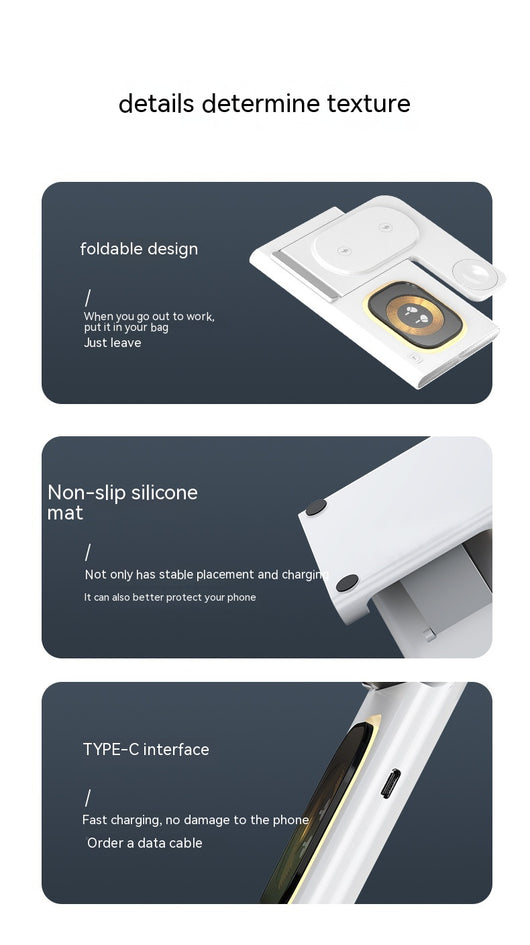 Cargador Inalámbrico 3 en 1 de 15W con Luz Nocturna y Soporte para Apple Watch - Image 24