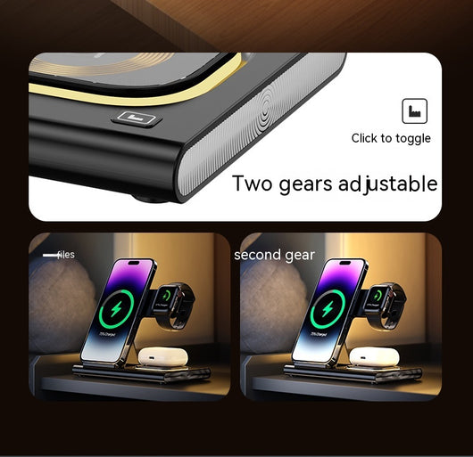 Cargador Inalámbrico 3 en 1 de 15W con Luz Nocturna y Soporte para Apple Watch - Image 25