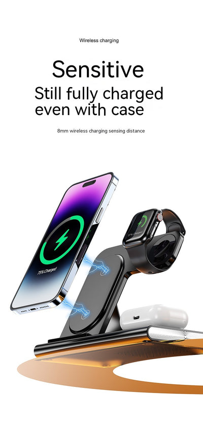 Cargador Inalámbrico 3 en 1 de 15W con Luz Nocturna y Soporte para Apple Watch - Image 28