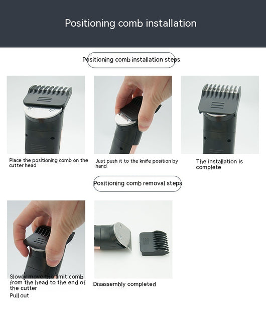 Gold and black three-in-one electric shaver with foil head, hair clipper, nose trimmer, and accessories. - Image 34