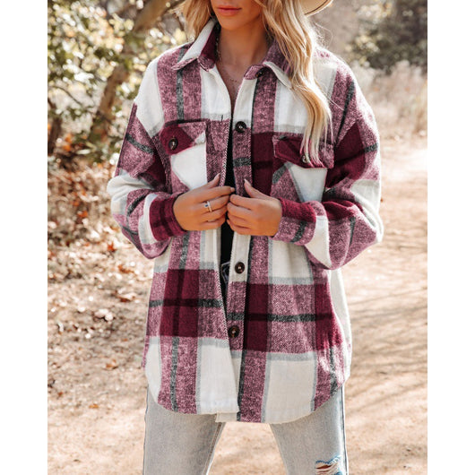 Blusa de Cashmere a Cuadros Suelta y Casual para Mujer - Image 19