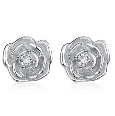 Aretes de Plata 925 Forma Rosa - Image 5