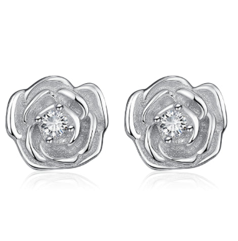 Aretes de Plata 925 Forma Rosa - Image 5