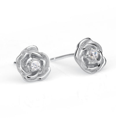 Aretes de Plata 925 Forma Rosa - Image 6