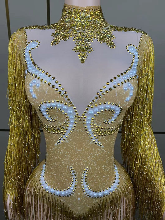 Jumpsuit Elegante para Mujer con Detalles de Perlas y Borlas - Image 68